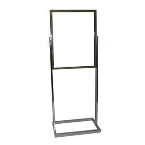 22" x 28" Single Insert Rectangle Tube Bulletin Poster Holder. Color: Chrome