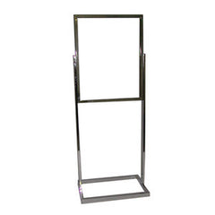 22" x 28" Single Insert Rectangle Tube Bulletin Poster Holder. Color: Chrome