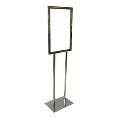 14" x 22" Single Insert Twin Pole Bulletin Poster Holder. Color: Chrome