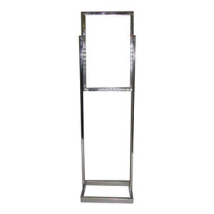 14" x 22" Single Insert Rectangle Tube Bulletin Poster Holder. Color: Chrome