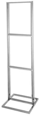 22" x 28" Classic Three-Tier Triple Insert 1" Square Tube Bulletin Poster Holder. Color: Chrome
