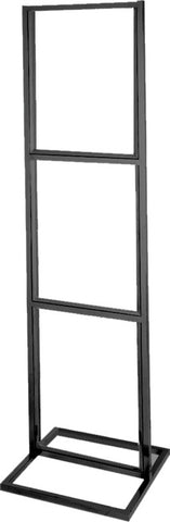 22" x 28" Classic Three-Tier Triple Insert 1" Square Tube Bulletin Poster Holder. Color: Black