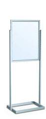 22" x 28" Single Insert Deluxe Aluminum Open Base, Tube Style Bulletin Holder Poster Stand. Color: Silver. Made in USA.
