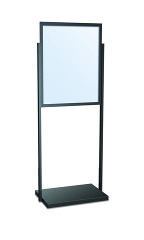 22" x 28" Single Insert Outdoor Use Deluxe Aluminum Bulletin Holder Poster Stand. Color: Black. Made in USA.