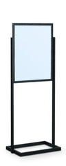22" x 28" Single Insert Deluxe Aluminum Open Base, Tube Style Bulletin Holder Poster Stand. Color: Black. Made in USA.