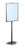 22" x 28" Insert Premium Square Corner Aluminum Single Pole Bulletin Holder Poster Stand. Color: Silver. Made in USA.