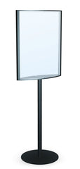 22" x 28" Insert Convex Single Pole Bulletin Holder Poster Stand. Color: Black. Made in USA.