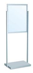 22" x 28" Single Insert Outdoor Use Deluxe Aluminum Bulletin Holder Poster Stand. Color: Silver. Made in USA.