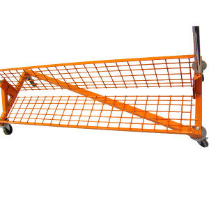 2-Piece Folding Bottom Shelf with Brackets for M10 Series 5' Foot Z-Racks, OSHA Orange