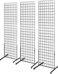 2' x 6' Grid Panel Tower with Deluxe T-Base Floorstanding Display Kit, 3-Pack. Combo