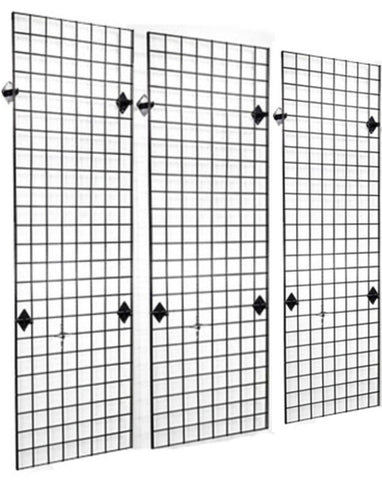 2' x 6' Grid Panel Wall Display Kit, 3-Pack.