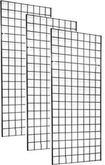 2'X5' GRID PANEL 3" ON CENTER 3-PACK, BLACK