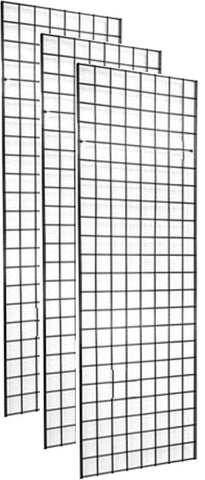 2'X7' GRID PANEL 3" ON CENTER 3-PACK, BLACK