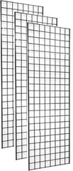 2'X7' GRID PANEL 3" ON CENTER 3-PACK, BLACK