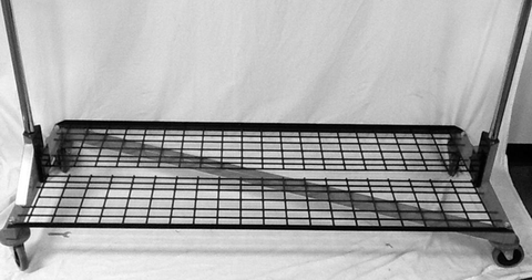 2-Piece Folding Bottom Shelf with Brackets for M10 Series 5' Foot Z-Racks, Gloss Black