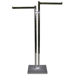 2-Way Double Square Tube Upright Garment Rack with Square Tube Arms, Bright Chrome